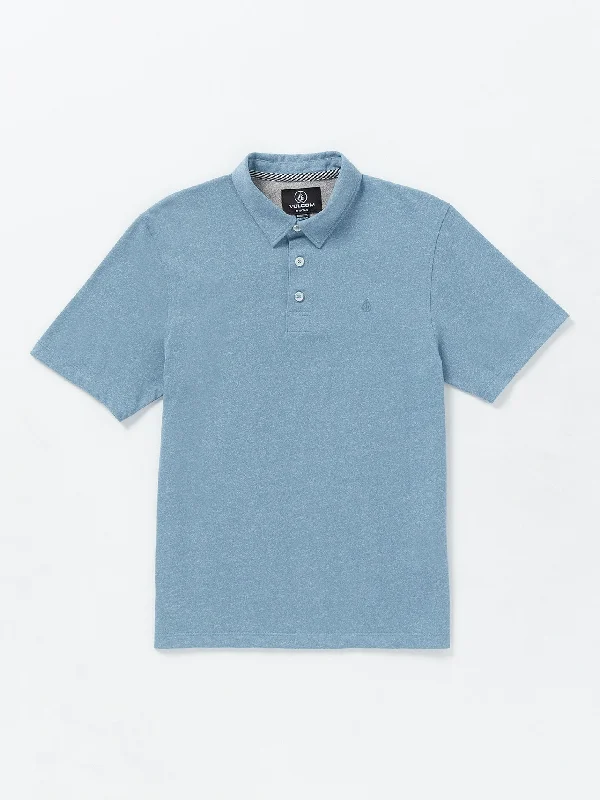 Men's pocket polo shirt-Big Boys Wowzer Polo Short Sleeve Shirt - Stone Blue