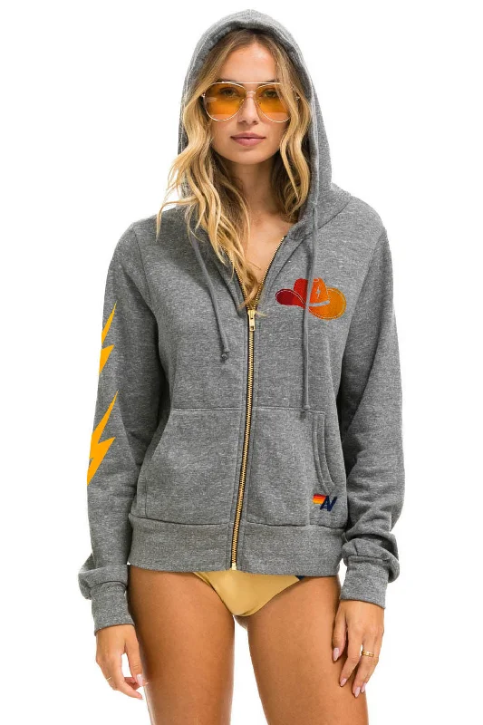 Men's high-performance hoodie-GOLDENSKY FESTIVAL 2024 ZIP HOODIE - HEATHER GREY