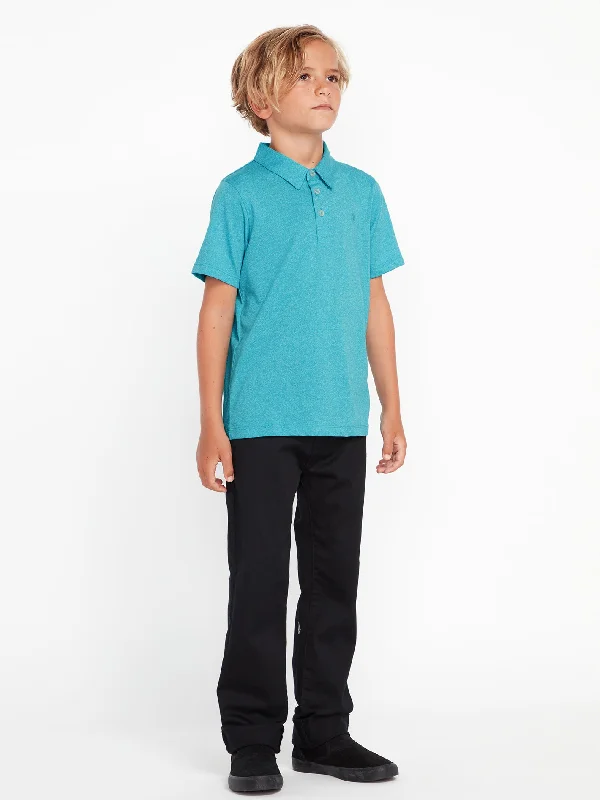 Men's button-down polo shirt-Little Boys Wowzer Polo Short Sleeve Shirt - Electric Blue