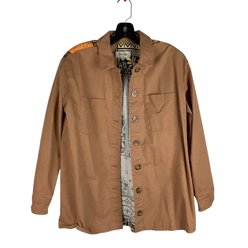 Men's fashion-forward anorak-Jacket Shirt By Porridge In Brown, Size: Xs