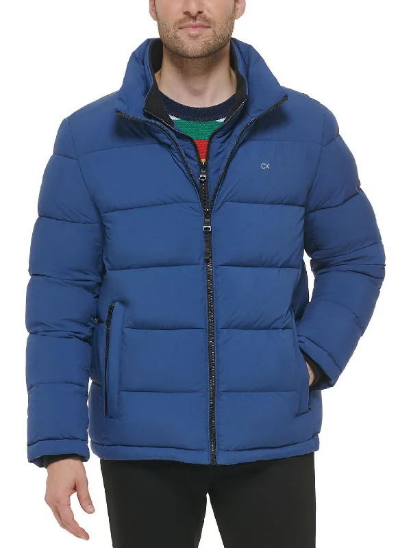 Men's organic windbreaker-Mens Quilted Coat Puffer Jacket