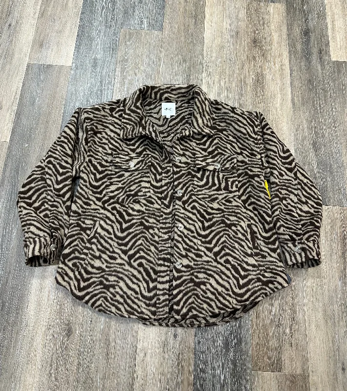 Men's pre-washed field jacket-Jacket Shirt By Le Lis In Animal Print, Size: M