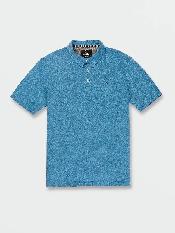 Men's printed polo shirt-Big Boys Wowzer Short Sleeve Polo - Blue Drift