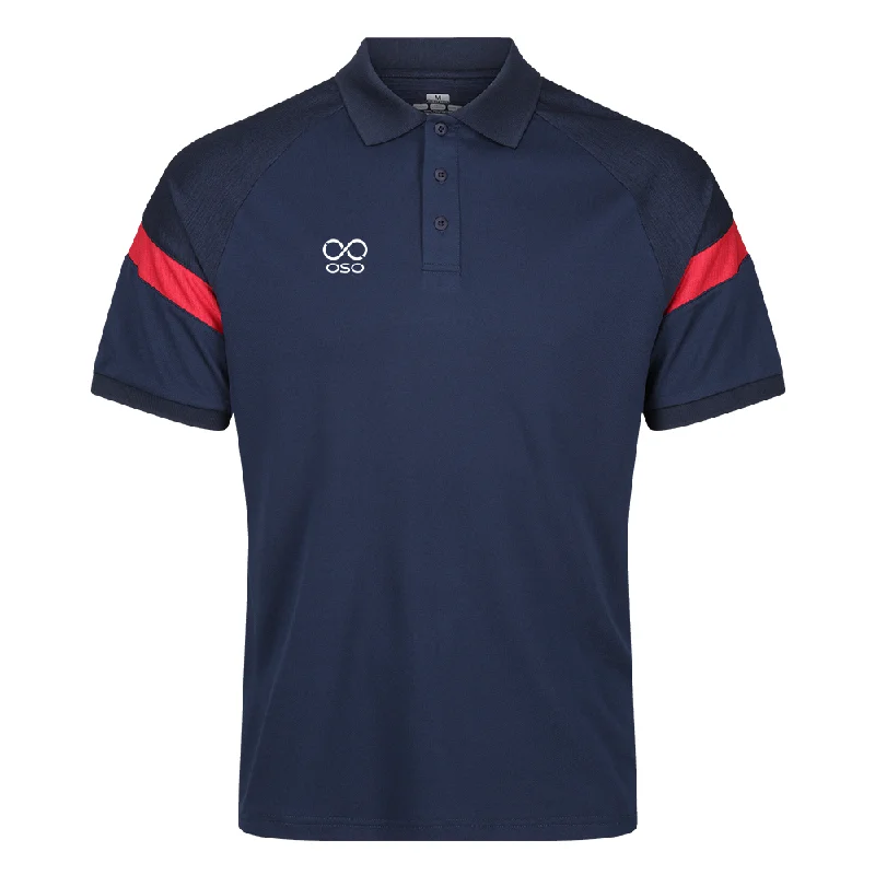 Men's comfortable polo shirt-OSO Kinetic Polo - Navy / Red