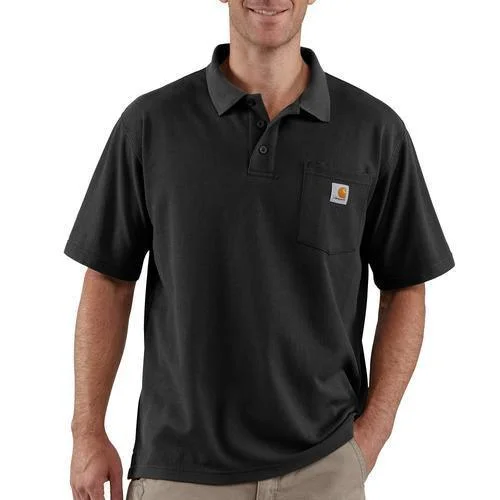 Men's standout polo shirt-Loose fit midweight short-sleeve pocket polo - Black