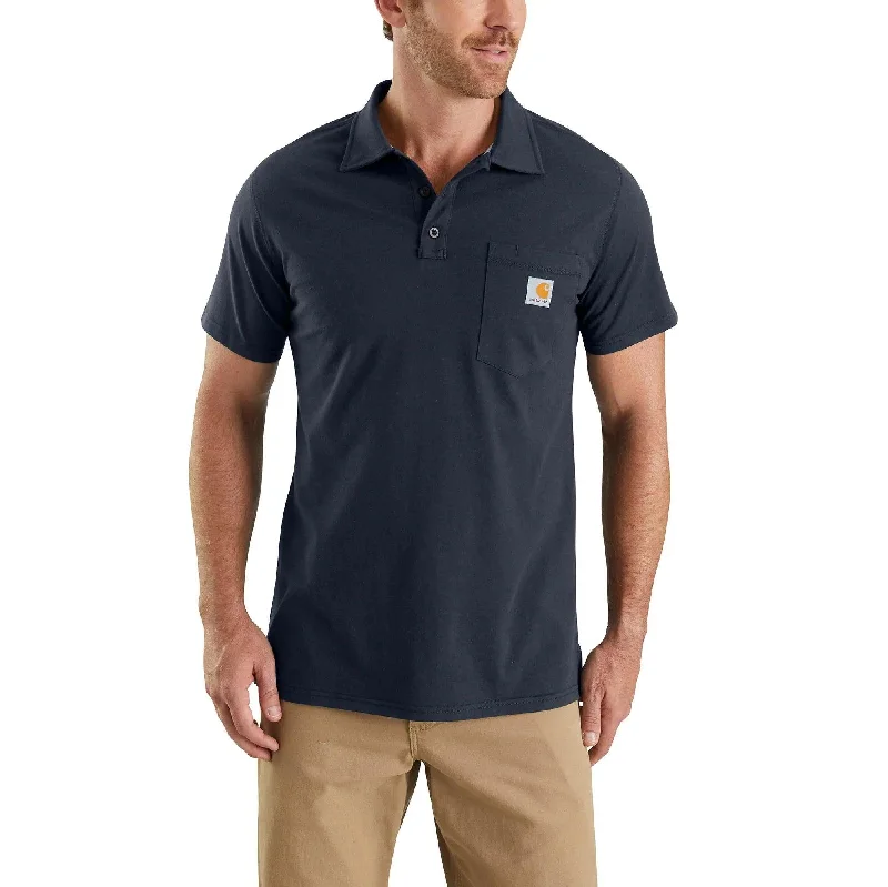 Men's tailored polo shirt-Force Cotton Pocket Polo Shirt - Cinder